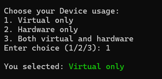 Python Device Option