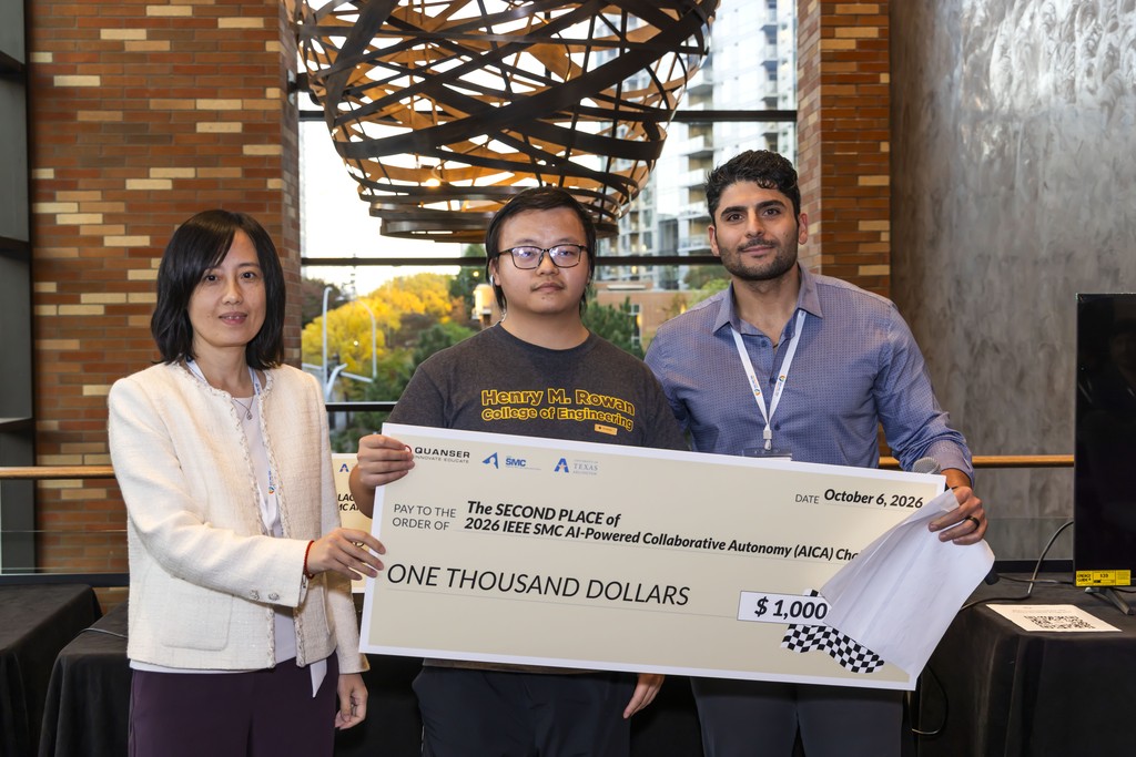 Team PING, Rowan University, receiving second place at the AICA Challenge 2026 On-Site Finals