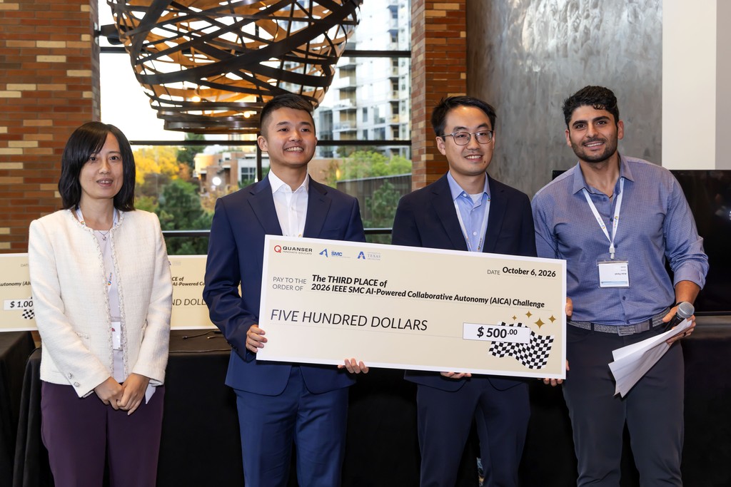 Team CSMMC Lab, The Pennsylvania State University, receiving third place at the AICA Challenge 2026 On-Site Finals
